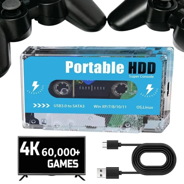 500G HDD Retro Game HDD Support 70 Simulator 55000 Games Batocera Portable External Hard Disk Drive 3.0 USB for PS3/PS2/WIIU/DC - Image 2